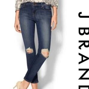 J Brand capri skinny jeans with ripped knees